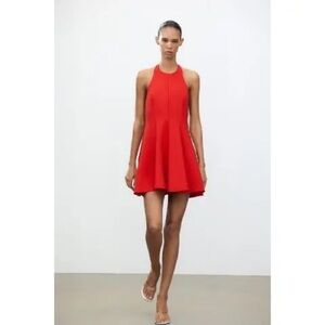 Zara Vibrant Red Halter Mini Dress